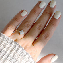 Load image into Gallery viewer, Moonstone-Lucky-Ring-Rose-Gold-Wearing
