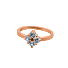 Load image into Gallery viewer, rose-gold-Lucky-Clover-Ring-gray-spinel
