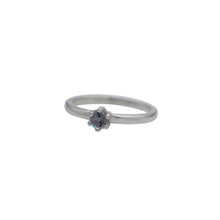 Load image into Gallery viewer, White-Gold-Alexandrite-Incandecant-Light-Birthstone-Solitare-Stacking-Ring
